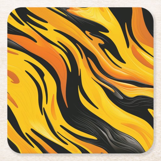 ストライプのデザイン スクエアペーパーコースター (正面)