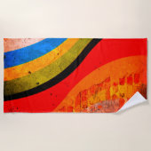 ストライプのデザイン ビーチタオル (正面)