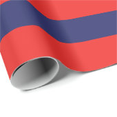 (ストライプのネイビーブルー&レッド)カスタマイズ可能 ラッピングペーパー (ロールコーナー)