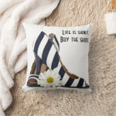 ストライプのハイヒール付きデイジー クッション (ブランケット)