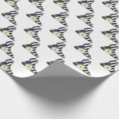 ストライプのハイヒール付きデイジー ラッピングペーパー (角)