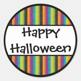ストライプのハッピーハローウィン ラウンドシール