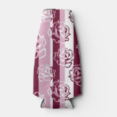 ストライプのバラ模様 ボトルクーラー (正面)