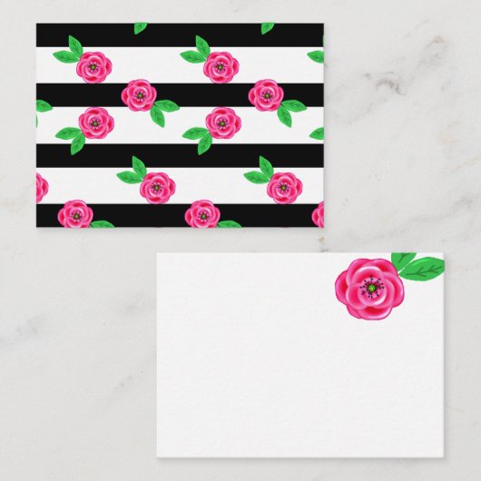 ストライプのバラ 名刺 (正面/裏面)