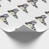 ストライプのヒールとデイジー ラッピングペーパー (角)