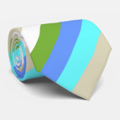 ストライプのビーチカラーのシントマーテン ネクタイ (ロール)