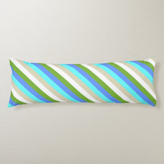 ストライプのビーチカラーのシントマーテン ボディピロー (正面)