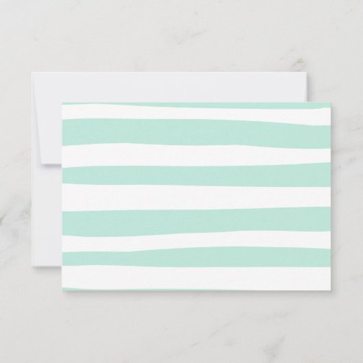 ストライプのビーチ結婚式 サンキューカード (裏面)