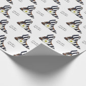 ストライプのファッションハイヒールとデイジー ラッピングペーパー (角)