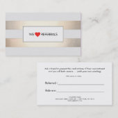 ストライプのフェイク金ゴールドと黒の赤いハート紹介 紹介カード (正面/裏面)