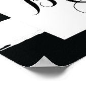 ストライプのブラック&ホワイト フォトブース プロップ ポスター (角)