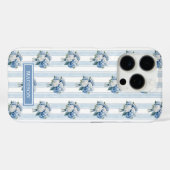 ストライプのブルーアジサイ Case-Mate iPhoneケース (裏面 (横))