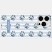 ストライプのブルーアジサイ Case-Mate iPhoneケース (裏面 (横))