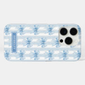 ストライプのブルーコケットボウズモノグラム Case-Mate iPhoneケース (裏面 (横))