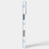 ストライプのブルーコケットリボンのモノグラム Case-Mate iPhoneケース (裏面 / 右)