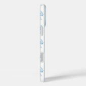 ストライプのブルーコケットリボンのモノグラム Case-Mate iPhoneケース (裏面 / 右)