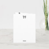 ストライプのボウが折り畳まれたホリデー写真カード 緑 シーズンカード (裏面)