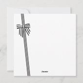 ストライプのボウスクエアホリデー写真カード 緑 シーズンカード (裏面)