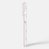 ストライプのモノグラムにピンクのコケットボウ Case-Mate iPhoneケース (裏面 / 左)