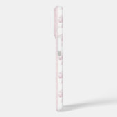 ストライプのモノグラムにピンクのコケットボウ Case-Mate iPhoneケース (裏面 / 左)