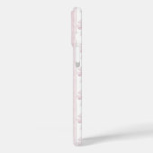 ストライプのモノグラムにピンクのコケットボウ Case-Mate iPhoneケース (裏面 / 左)