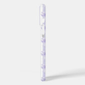 ストライプのモノグラムに紫のコケットボウズ Case-Mate iPhoneケース (裏面 / 左)