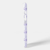 ストライプのモノグラムに紫のコケットボウズ Case-Mate iPhoneケース (裏面 / 左)