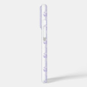 ストライプのモノグラムに紫の可愛らしいリボン Case-Mate iPhoneケース (裏面 / 左)