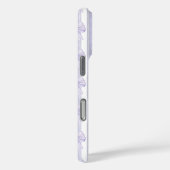 ストライプのモノグラムに紫の可愛らしいリボン Case-Mate iPhoneケース (裏面 / 右)