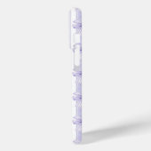 ストライプのモノグラムに紫の可愛らしいリボン Case-Mate iPhoneケース (裏面 / 左)