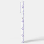 ストライプのモノグラム入り紫のクォケットボウズ Case-Mate iPhoneケース (裏面 / 左)