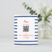 ストライプのライトハウスレッドブルーイーストコースト結婚ーズ 出欠カード (スタンド正面)