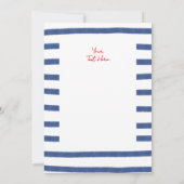 ストライプのライトハウスレッドブルーイーストコースト結婚ーズ 招待状 (裏面)