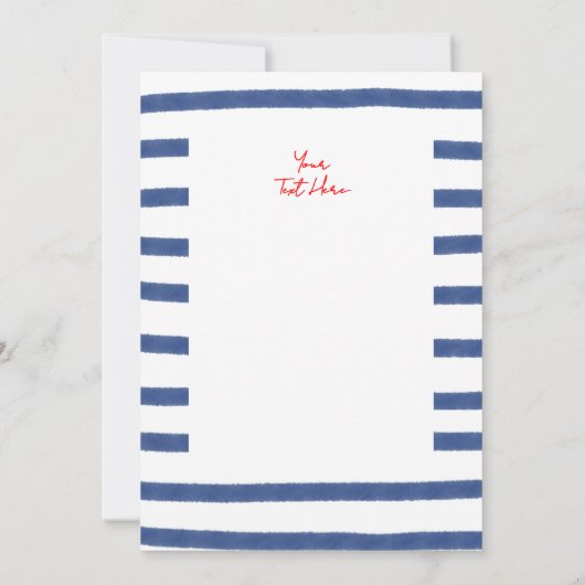 ストライプのライトハウスレッドブルーイーストコースト結婚ーズ 招待状 (裏面)