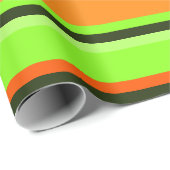 ストライプのライム、オレンジ、ミカンのギフトラップ ラッピングペーパー (ロールコーナー)