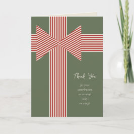 ストライプのリボンの大きなリボン結び カード