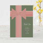 ストライプのリボンの大きなリボン結び カード (黄色い花)