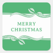 ストライプのリボン スクエア ステッカー (正面)