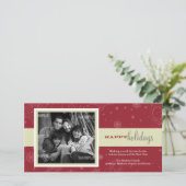 ストライプのリボン　ホリデー フォト カード (スタンド正面)