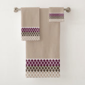 ストライプのレース模様のバスタオルセット バスタオルセット (インサイチュ)