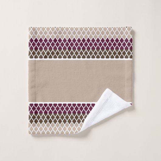 ストライプのレース模様のバスタオルセット バスタオルセット (ウォッシュタオル)