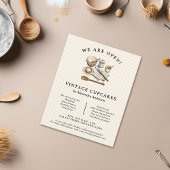 ストライプのヴィンテージ料理器ベーカリースイーツ チラシ