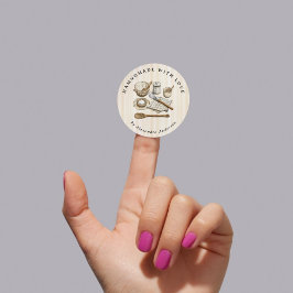 ストライプのヴィンテージ料理器具ベーカリー手作り ラウンドシール