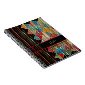 ストライプの三角形(黒のイニシャル付き) ノートブック (右側)