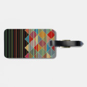 ストライプの三角形(黒のイニシャル付き) ラゲッジタグ (裏面横)