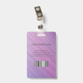 ストライプの上の写真付きビジネスID バッジ (裏面 (クリップ付))