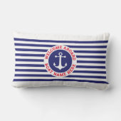 ストライプの付いた船舶用アンカーのデザイン ランバークッション (裏面)