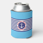 ストライプの付いた船舶用アンカーのデザイン 缶クーラー (缶裏面)