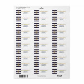 ストライプの住所 シール航海のいかりネイビー金ゴールド ラベル (フルシート)