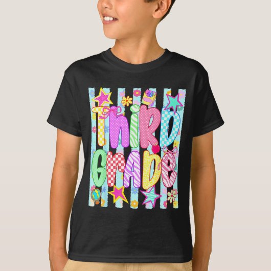 ストライプの先生のプリっぷる3年生の Tシャツ (正面)